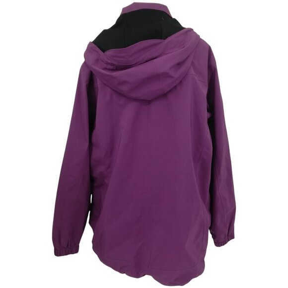 Duluth Trading Company Anorak Purple Hooded Jacket Coat Size L Zipper Pockets - Picture 9 of 11
